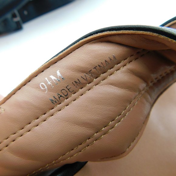 Unworn LINEA PAOLO Black Crossover Sling Back Block Heel Sandals 9.5 - Picture 8 of 8